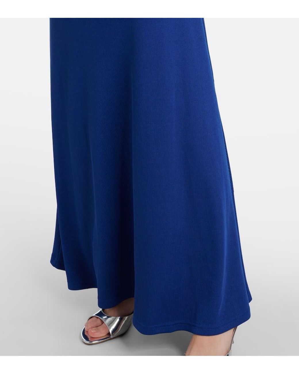 Christopher Esber Blue Paisley Disconnect Gathered Maxi Dress