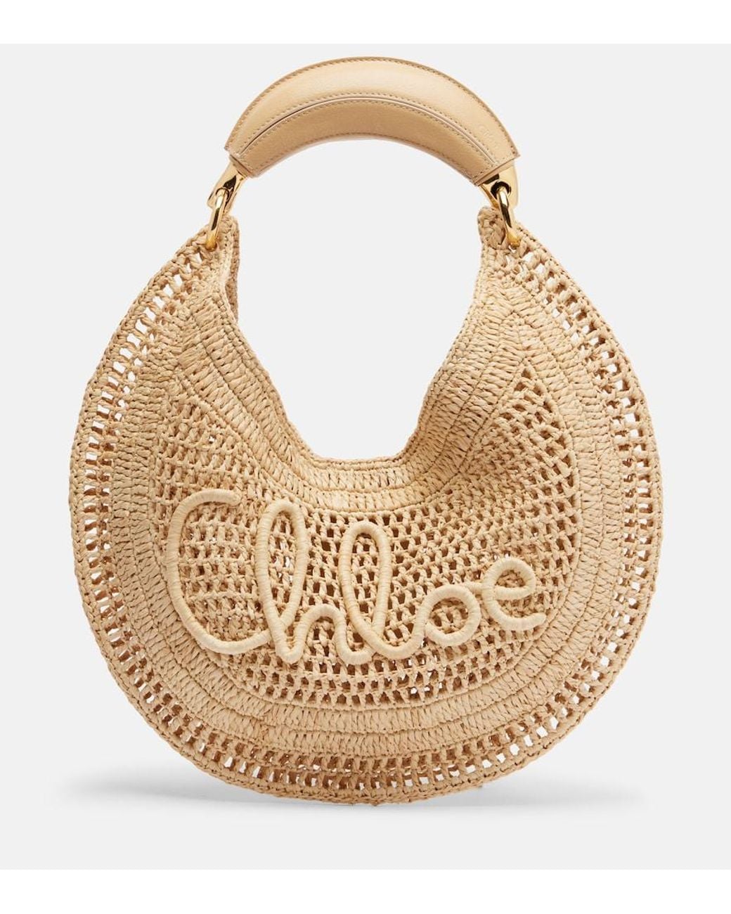 Chloé Natural Summer Banana Raffia Shoulder Bag