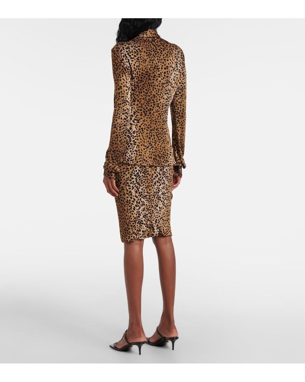 Versace Brown Leopard-Print Shirt