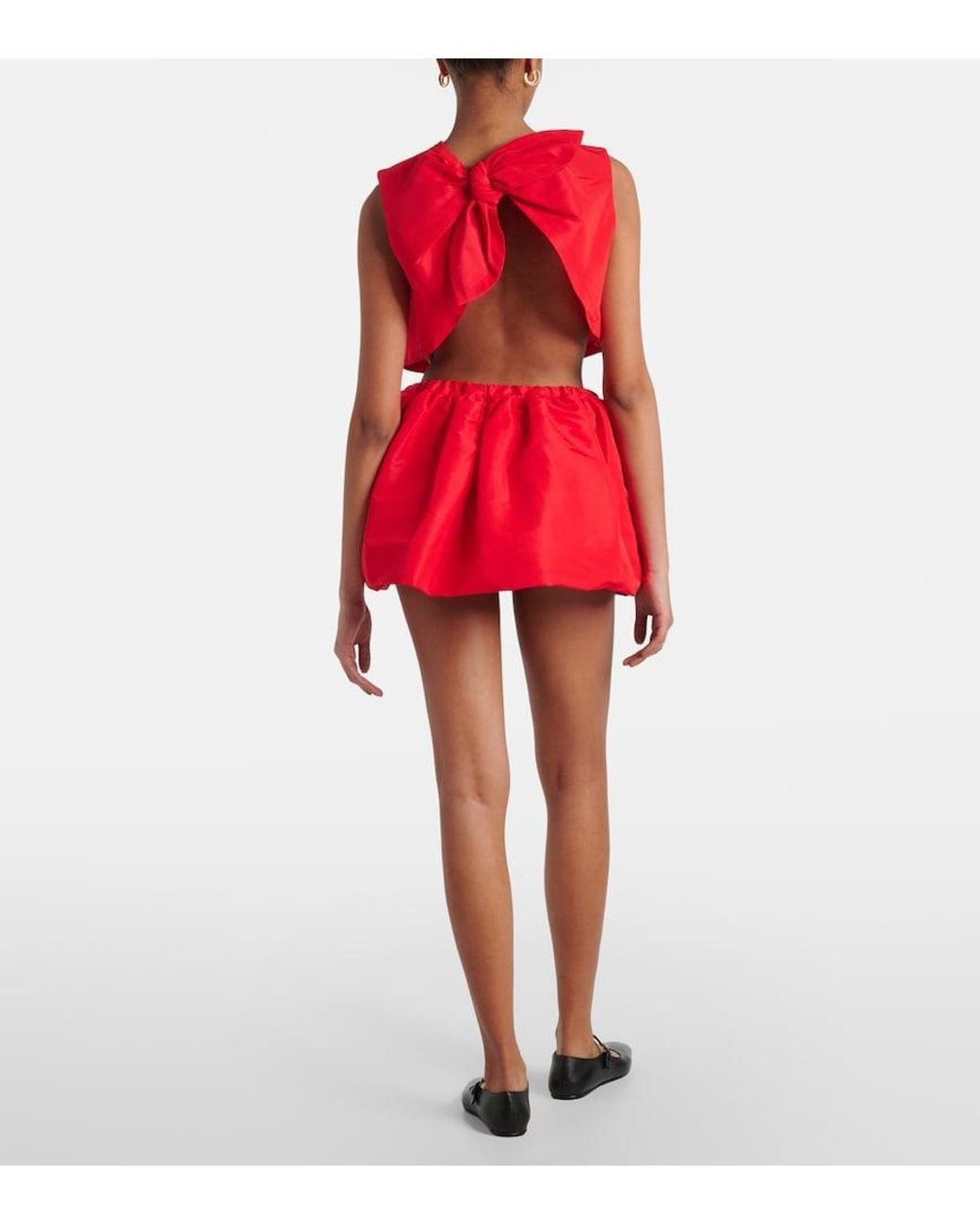 Patou Red Volume Miniskirt