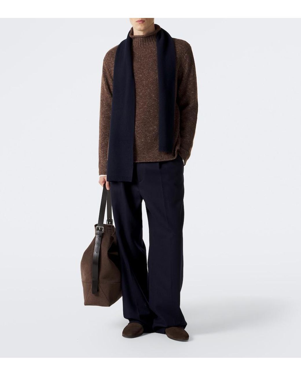 Lisa Yang Blue Frederika Cashmere Scarf for men