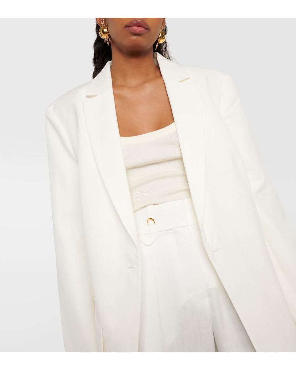 Jacquemus White La Veste Tibau Blazer Jacket