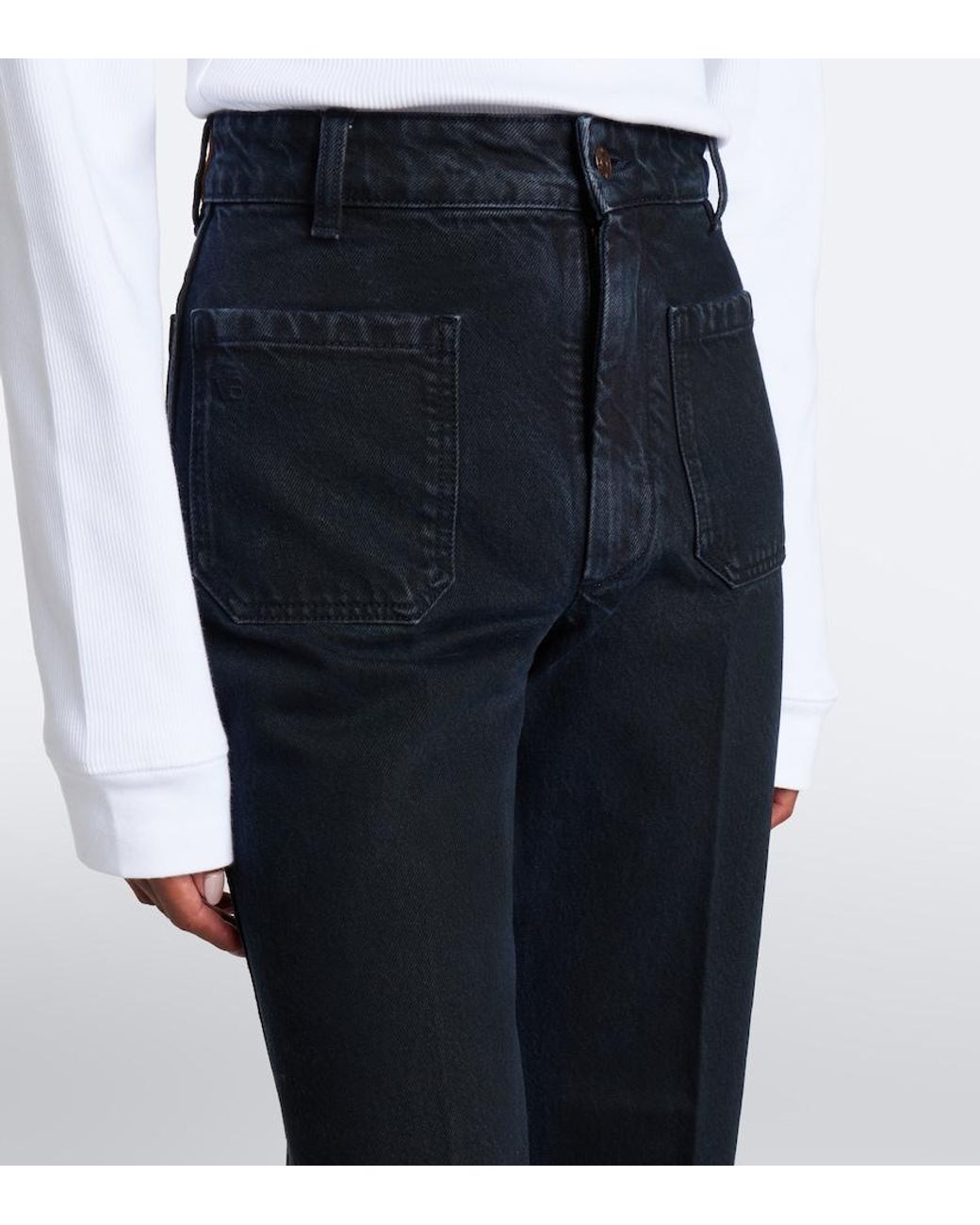 Victoria Beckham Blue Alina Wide-Leg Jeans