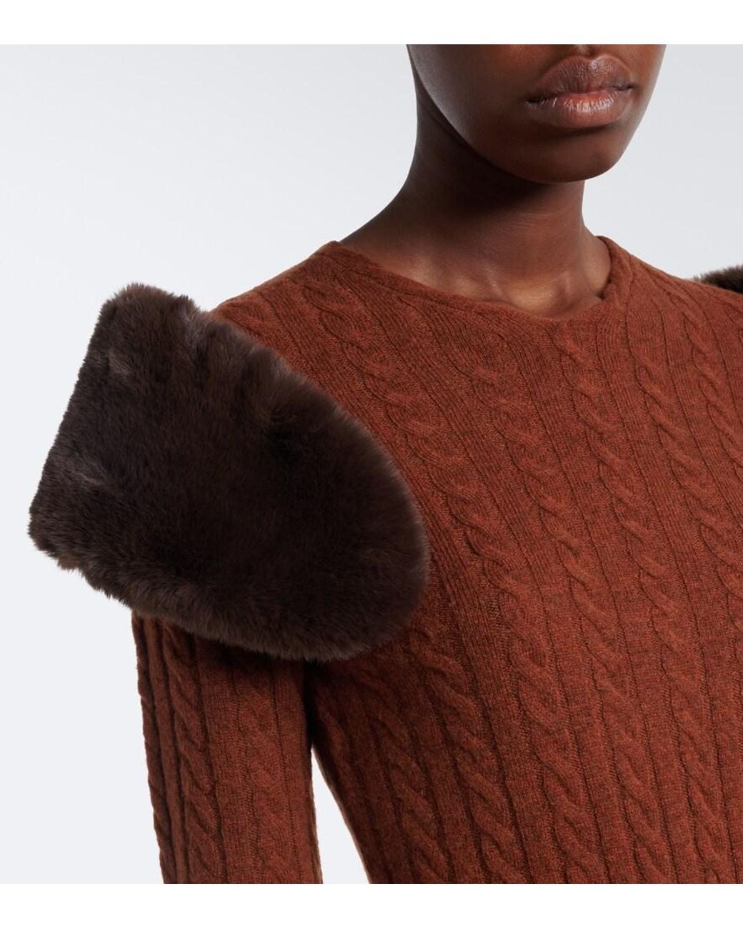 ShuShu/Tong Brown Cable-Knit Wool-Blend Sweater