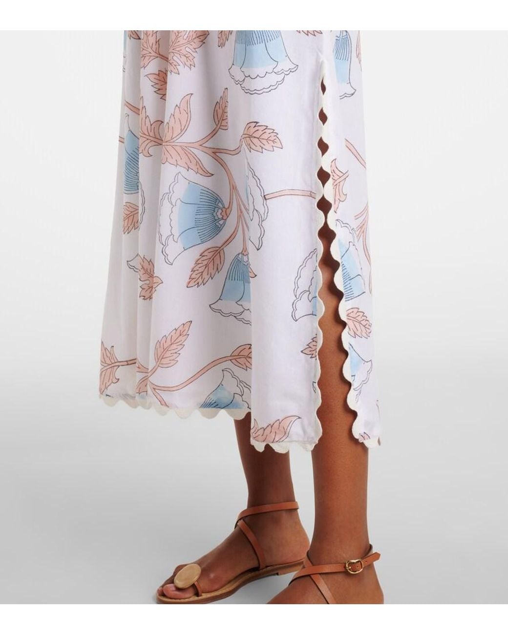 Juliet Dunn White Printed Cotton Slip Dress