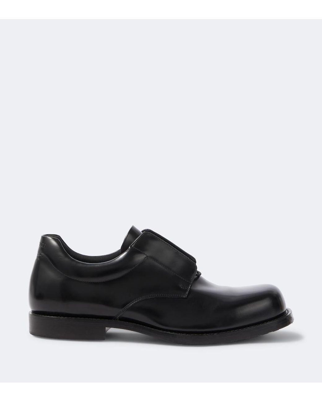 Balenciaga Black Brushed Leather Derby Shoes for men