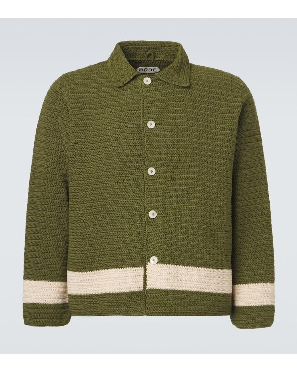 Bode Hemd Marsh Aus Haekelstrick in Green für Herren