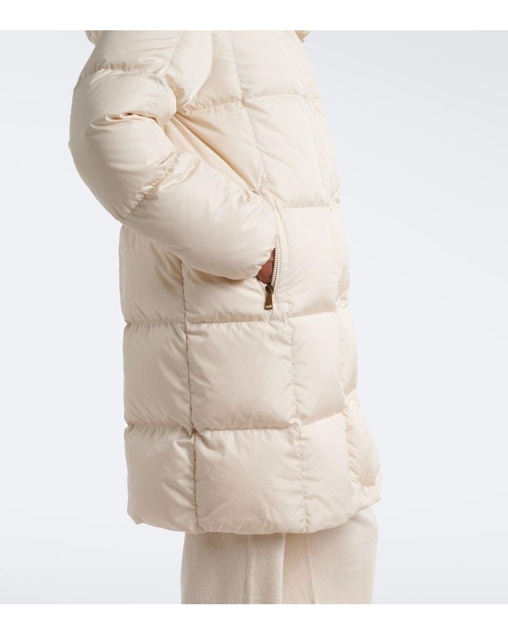 Moncler Natural Litte Hooded Down Coat