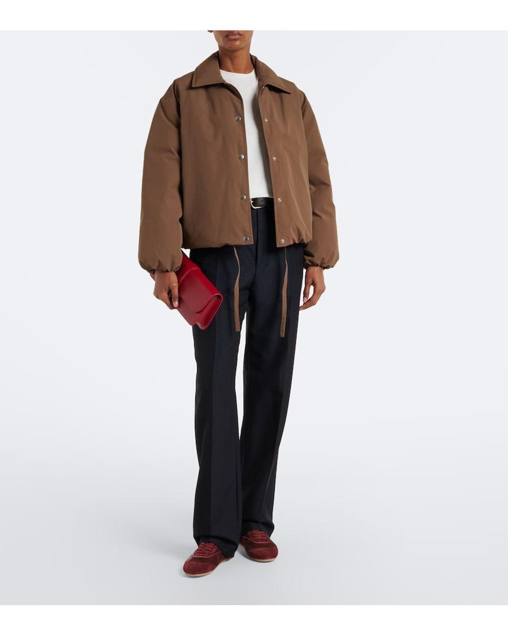 Jil Sander Brown Techincal Down Jacket