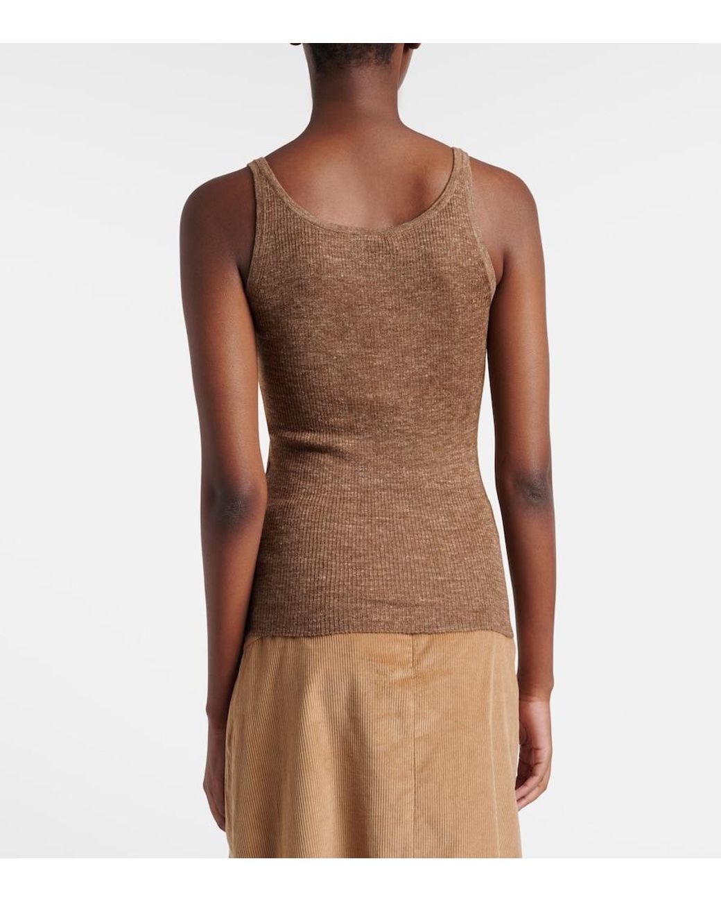 Gabriela Hearst Brown Cinxia Cashmere, Silk, And Hemp Tank Top