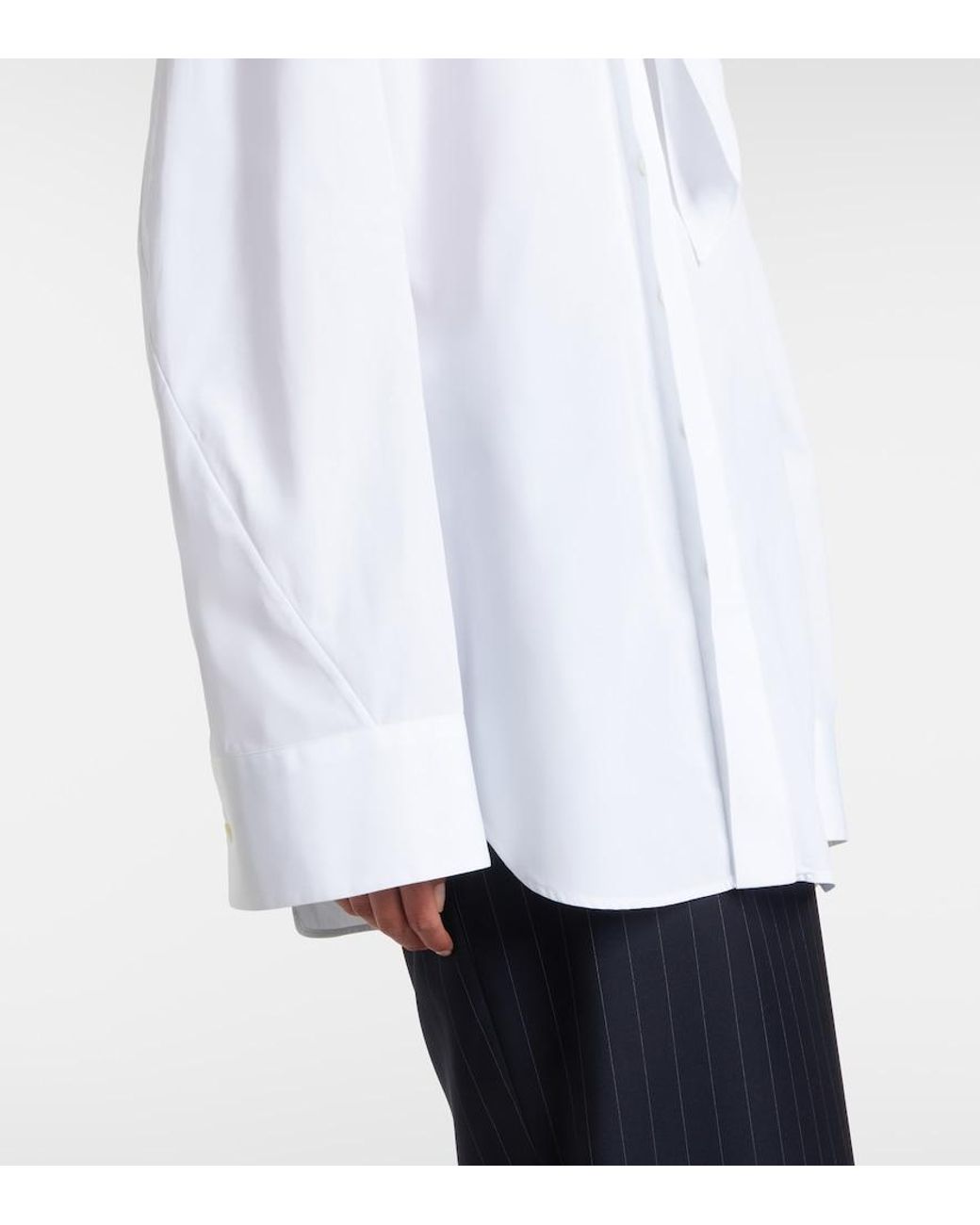 Givenchy White Tie-Neck Cotton Shirt