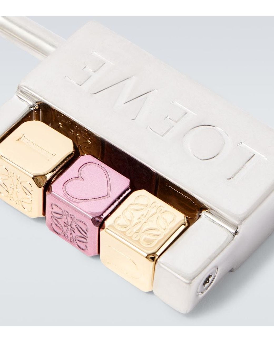 Loewe White Padlock Anagram Bag Charm for men