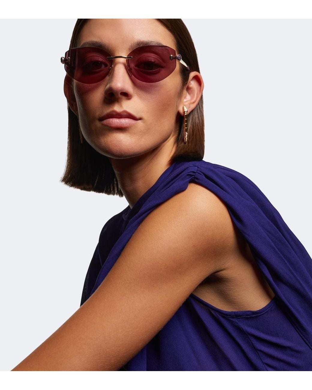 BVLGARI Purple Serpenti Forever Oval Sunglasses