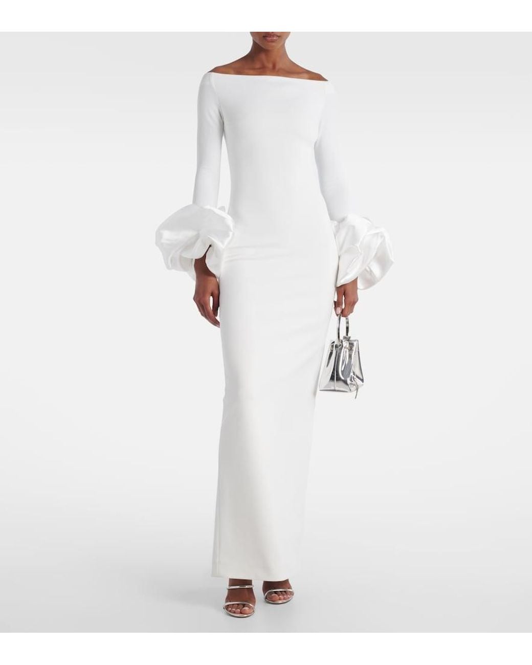 Solace London White Talia Off-Shoulder Gown