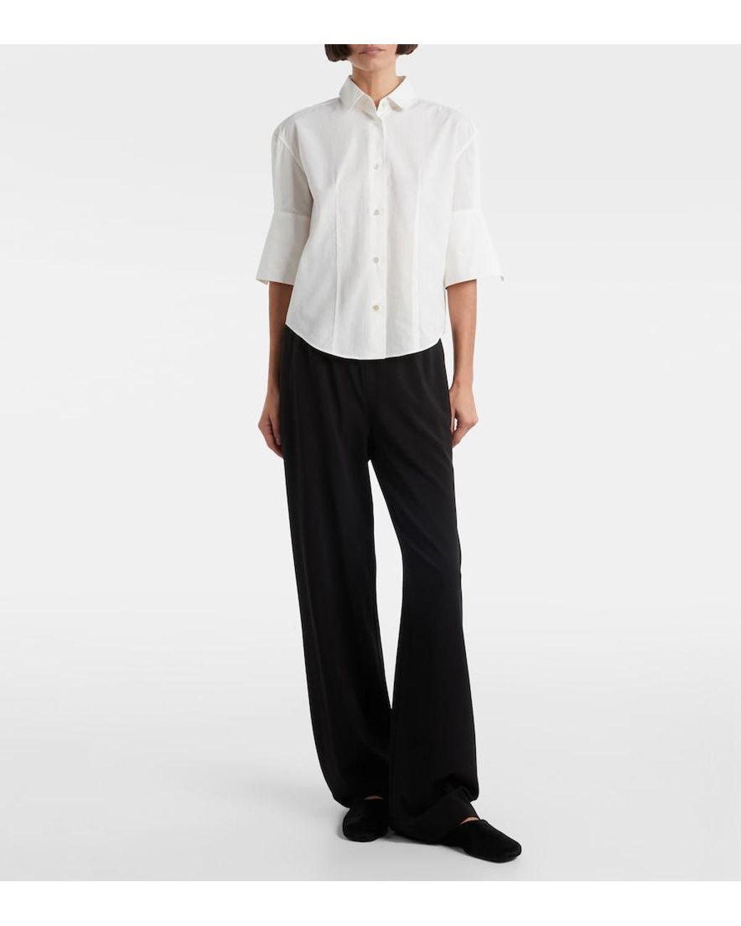 The Row Black Penelope Calf Hair Mules