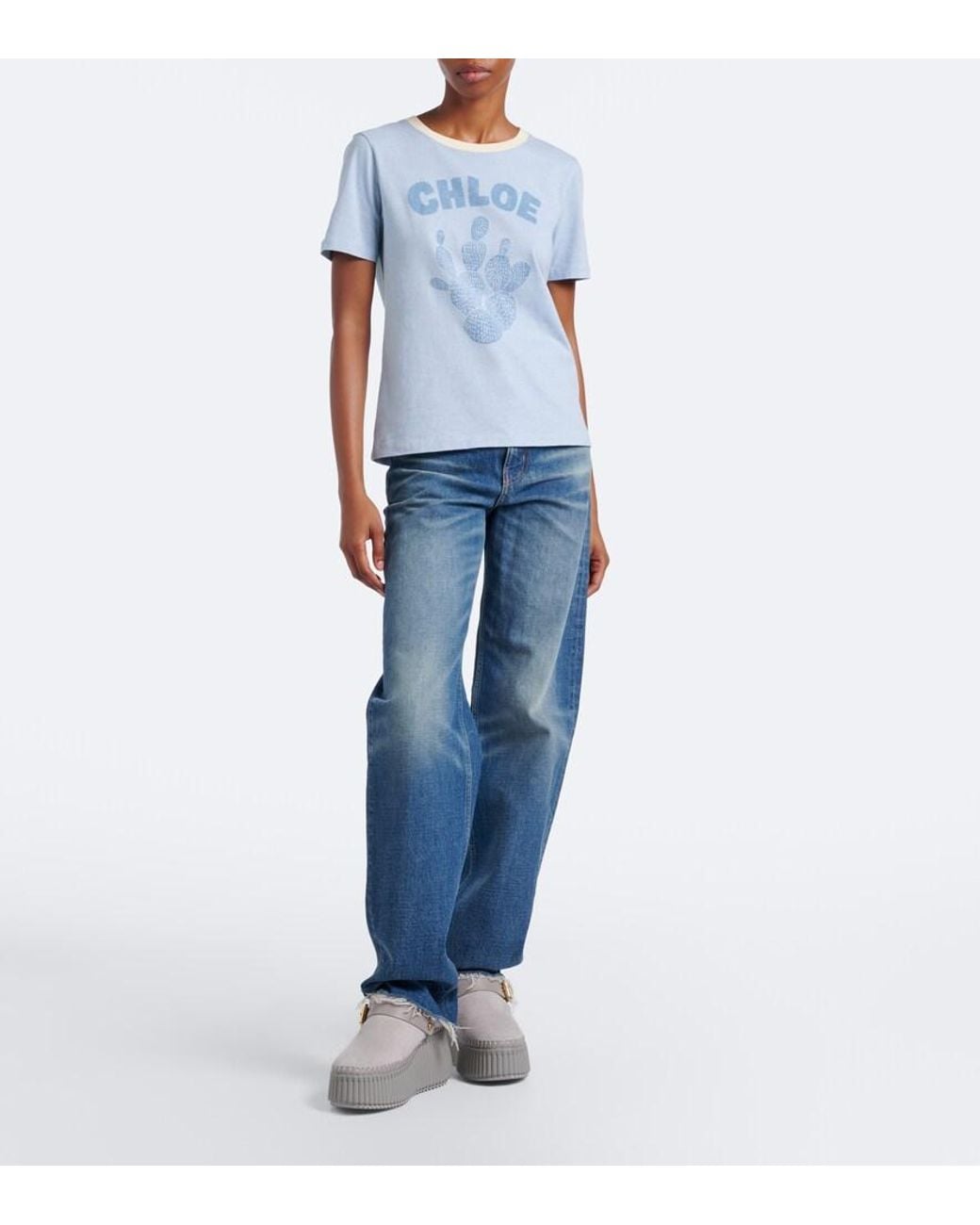 Chloé Gray Nama Shearling-Lined Suede Platform Mules