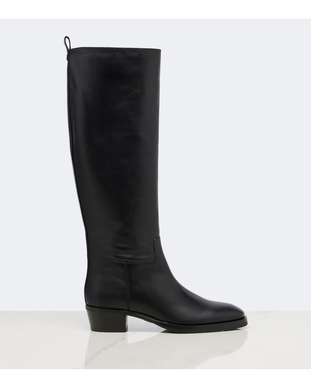 Jimmy Choo Black Mave Leather Knee-High Boots