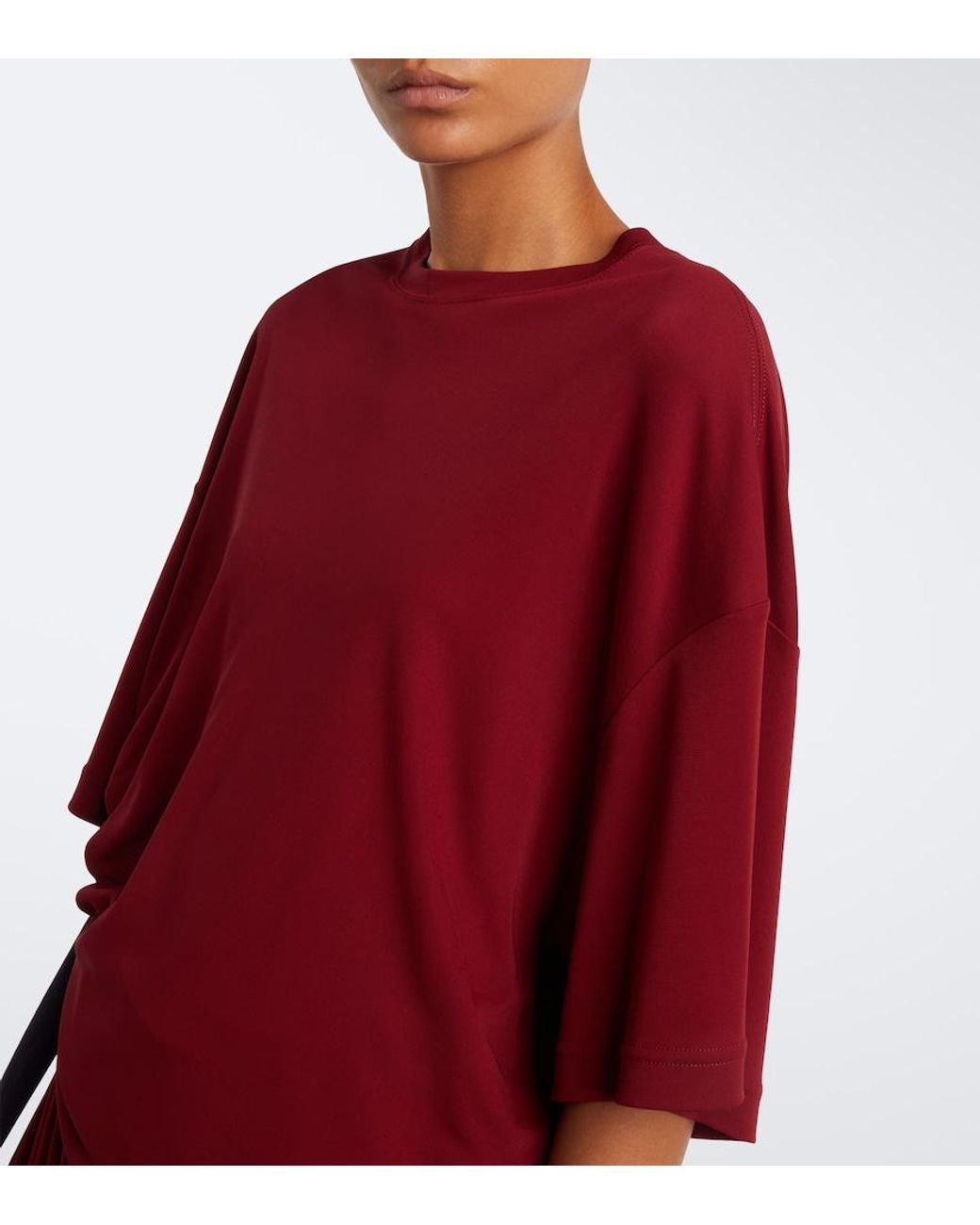 Balenciaga Red Bow-Detail Jersey T-Shirt Dress