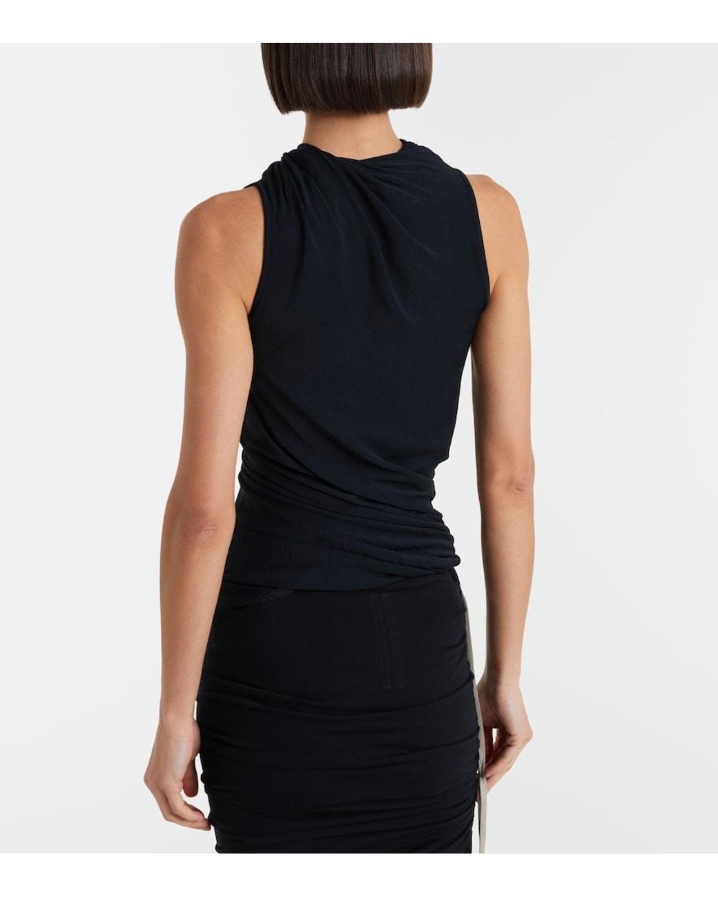 Rick Owens Black Lilies Luna Draped Top