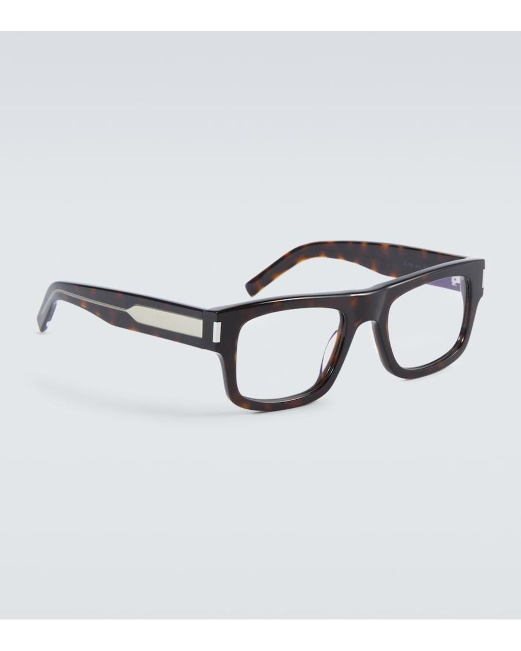 Saint Laurent Brown Sl 574 Rectangular Glasses for men