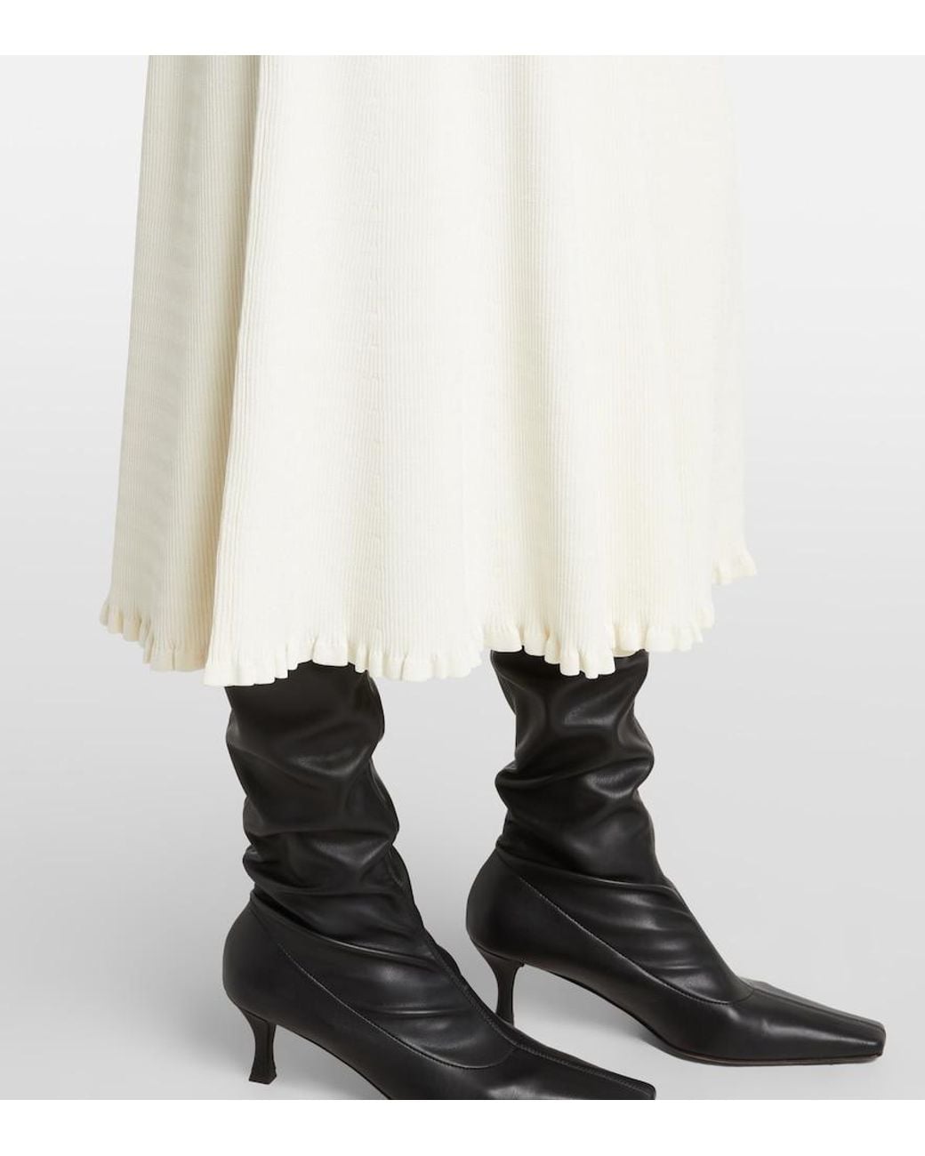 Proenza Schouler White Label Stina Ribbed-Knit Midi Skirt