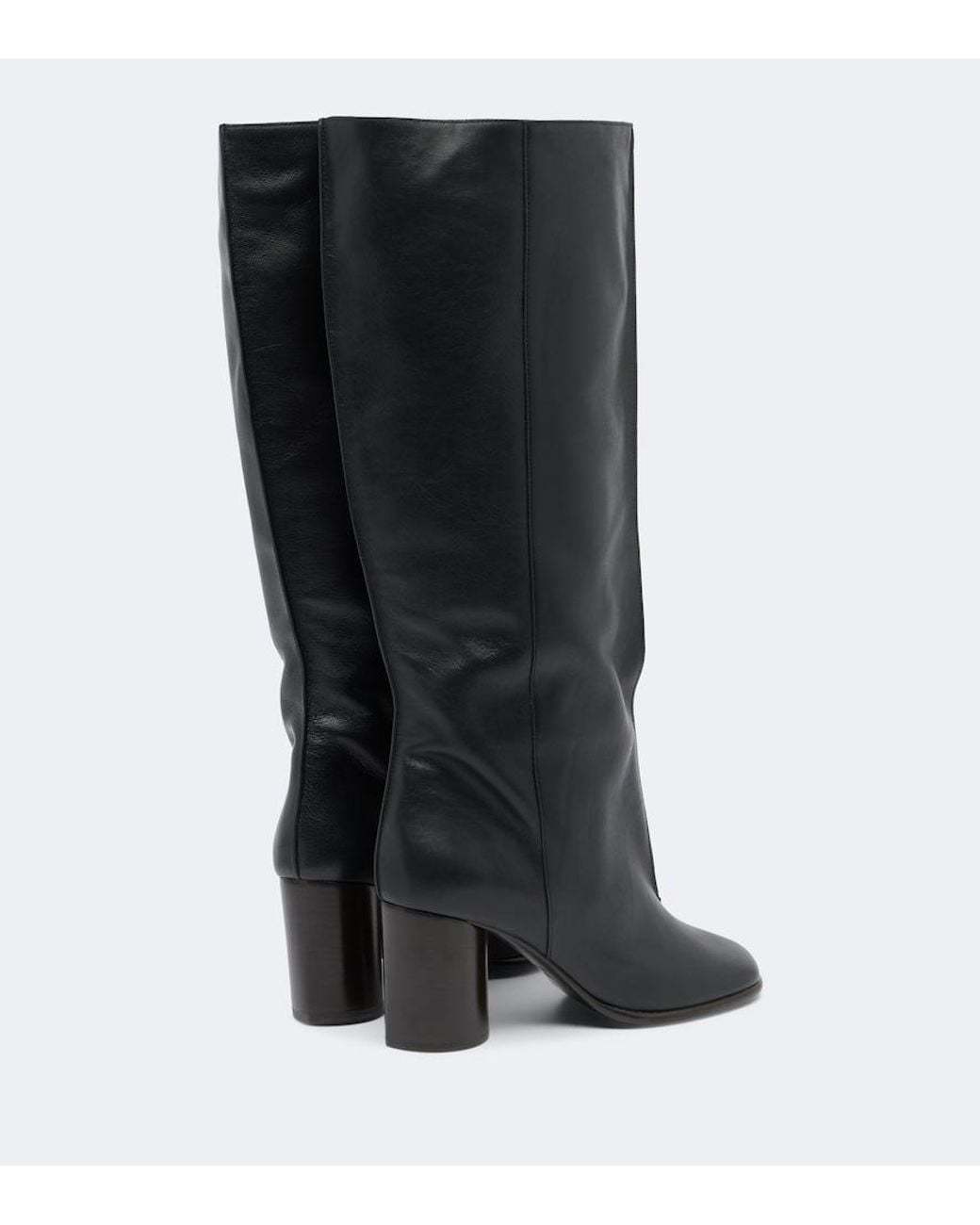 Lemaire Black Crease Leather Knee-High Boots