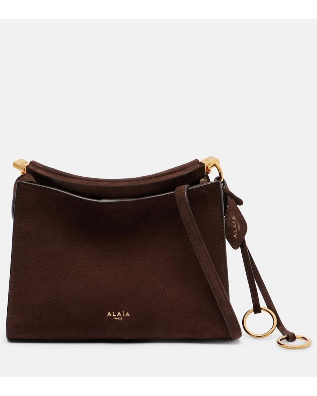 Alaïa Brown Le Click Small Suede Shoulder Bag