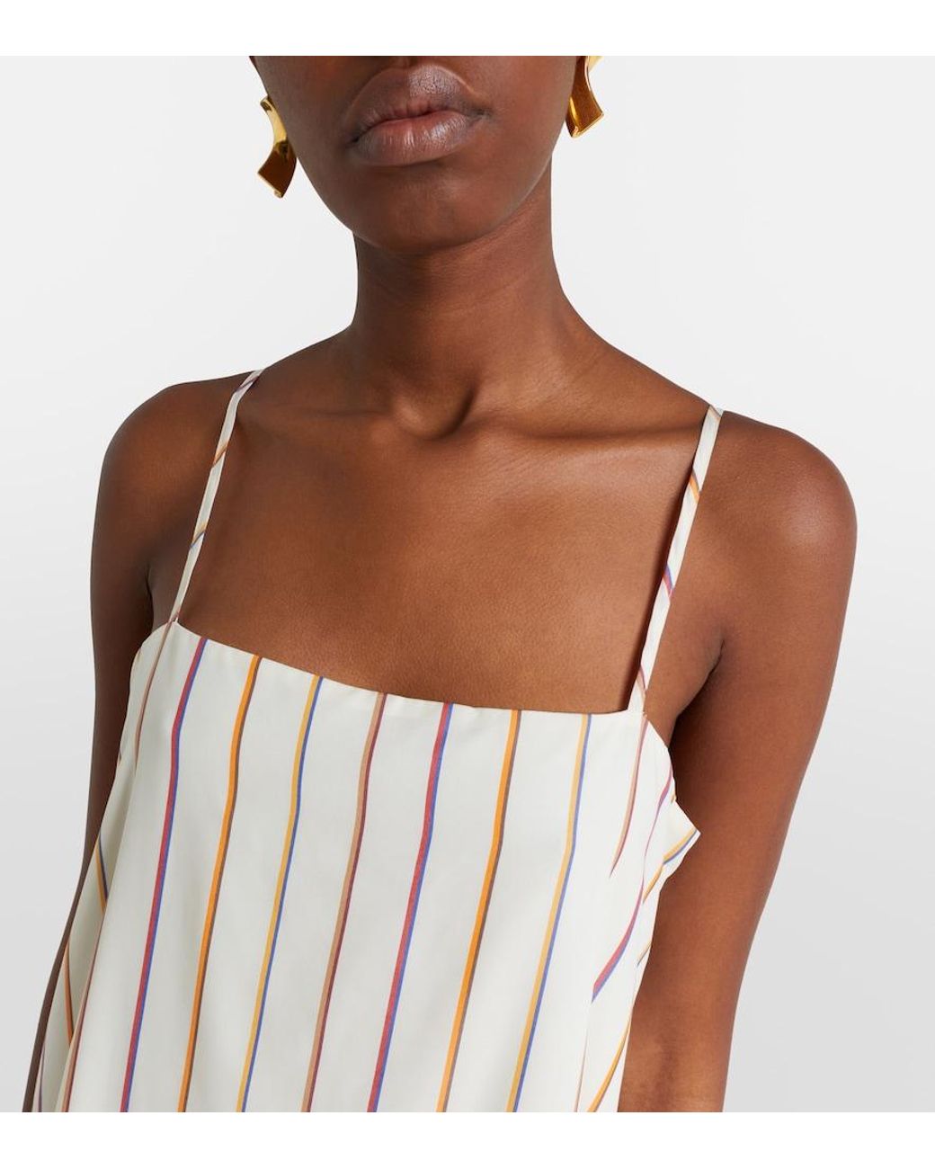 Asceno Natural Melfi Striped Maxi Dress