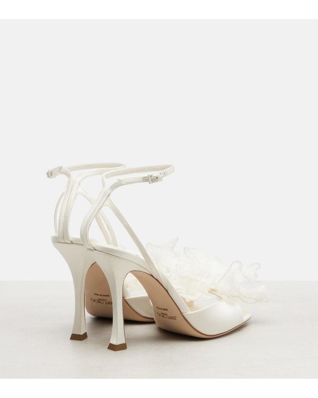 Jimmy Choo White Mimmi Satin Sandals