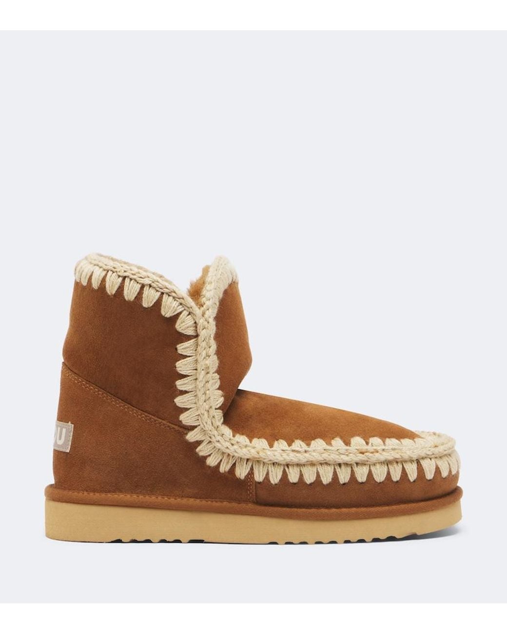 Mou Brown 18 Shearling-Lined Suede Ankle Boots