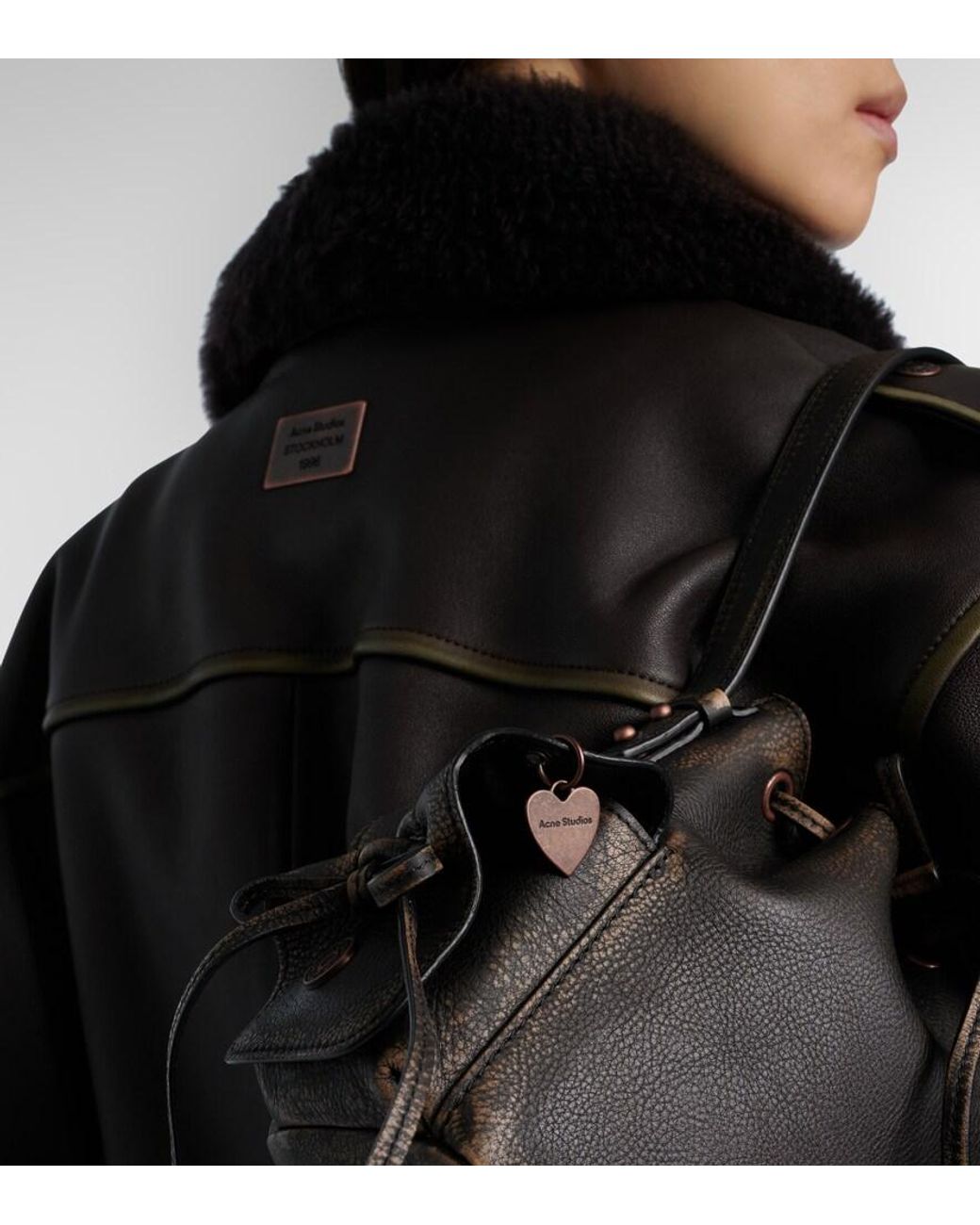 Acne Black Bucket Bag Aus Leder