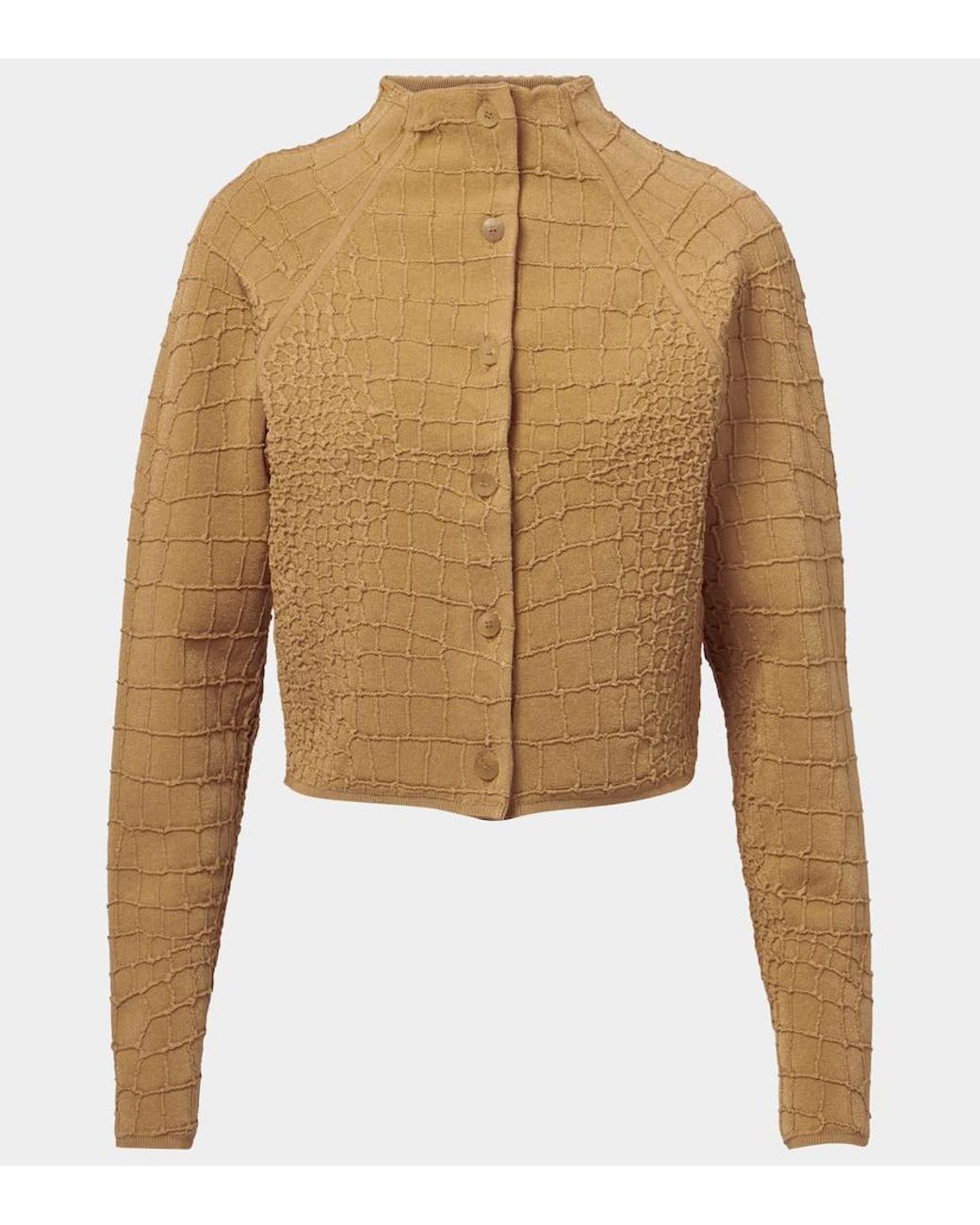 Tシャツ・カットソー JACQUEMUS Le Cardigan Scala JACQUEMUS Le Cardigan Scala crocodile-effect knitted