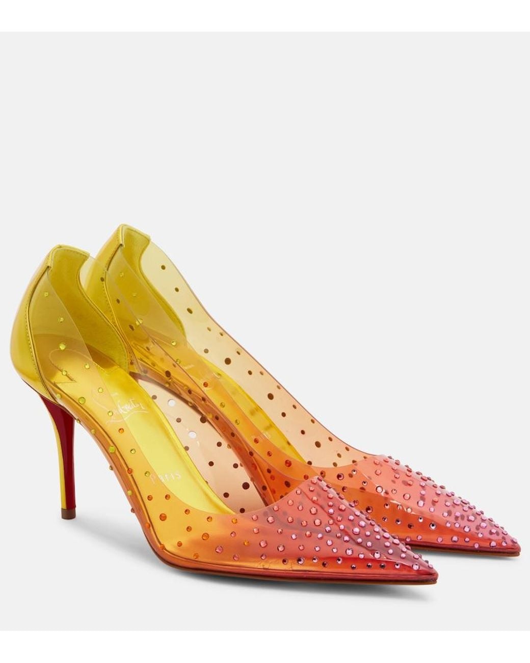 Christian Louboutin Yellow Miss Z Degrastrass 100 Heeled Courts