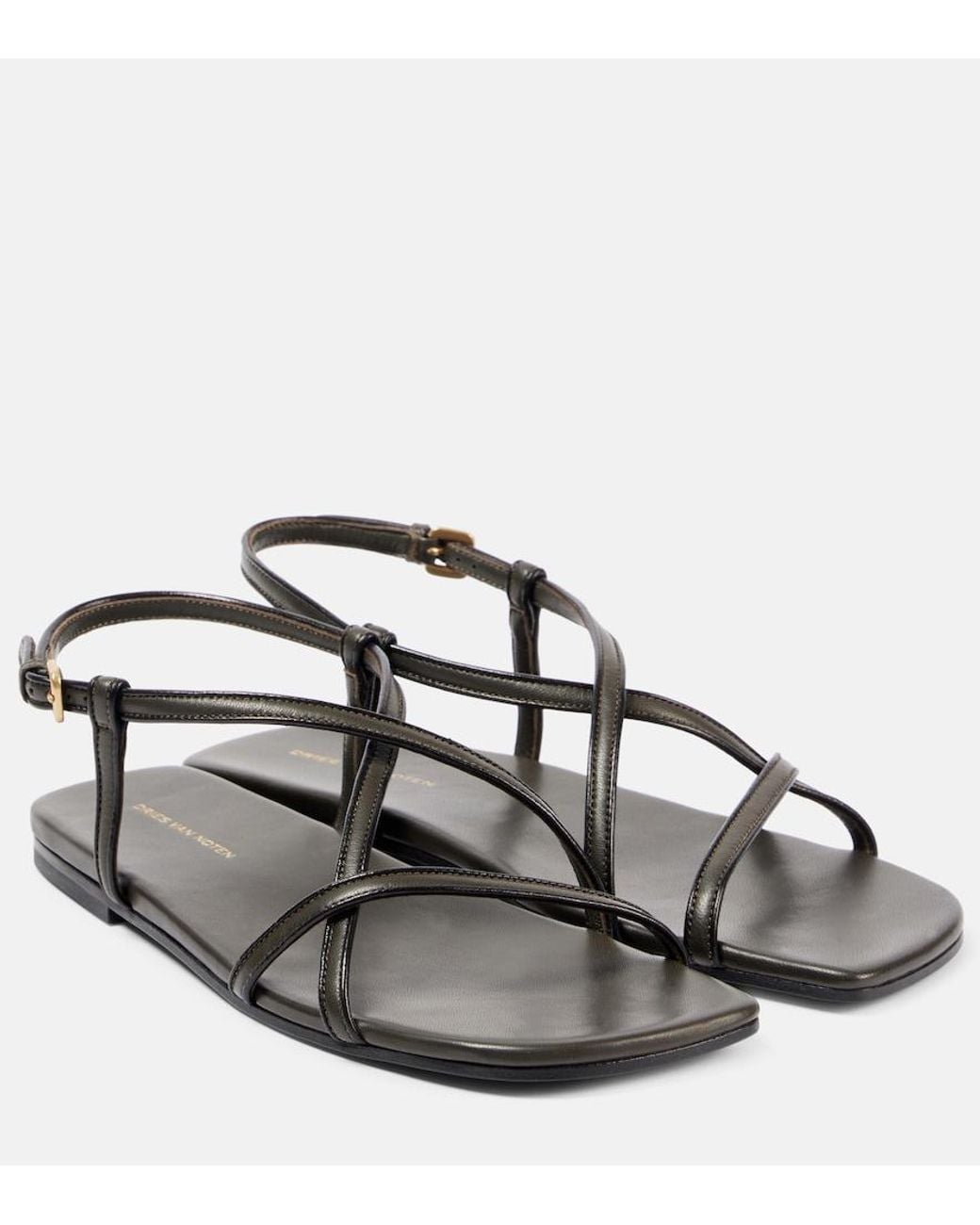 Dries Van Noten Metallic Leather Sandals
