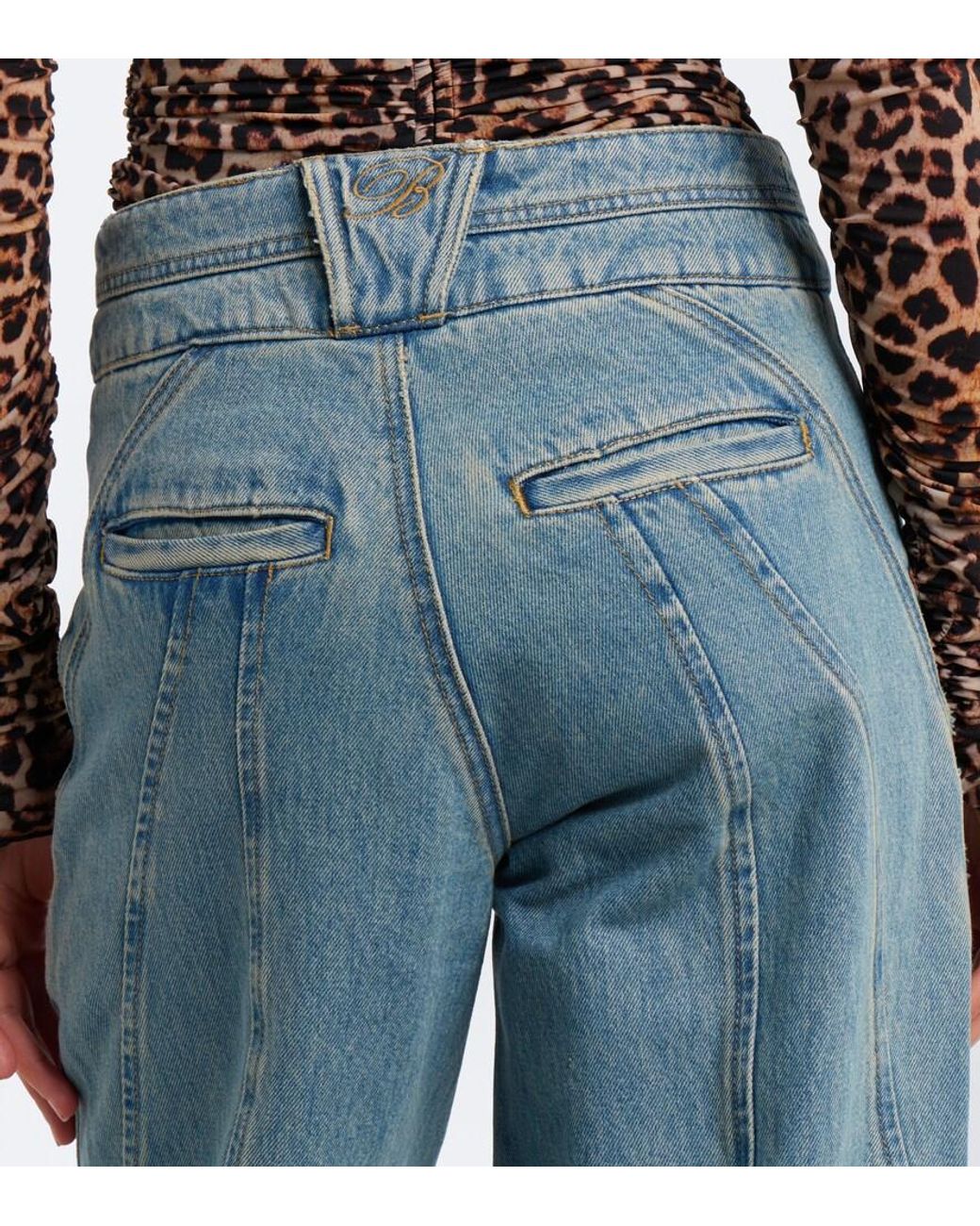 Blumarine Blue Wide-Leg Jeans