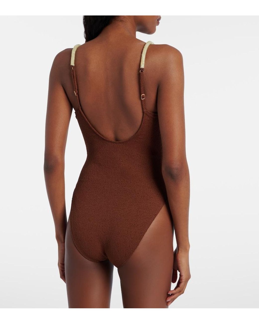 ViX Brown Harper Beaded Swimsuit
