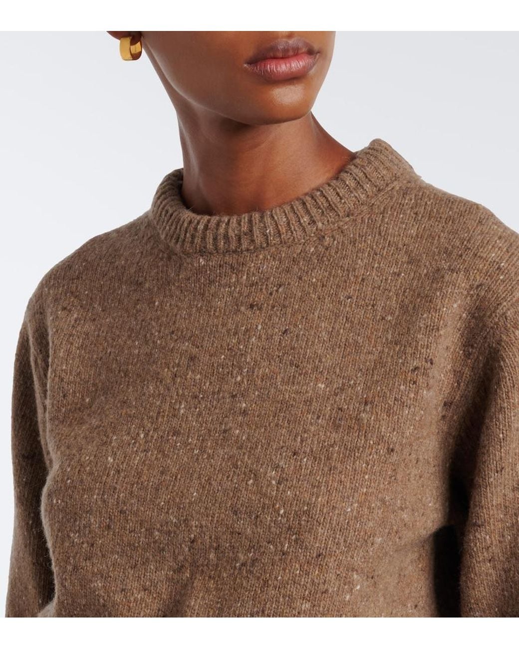 Rohe Brown Wool-Blend Mouline Sweater