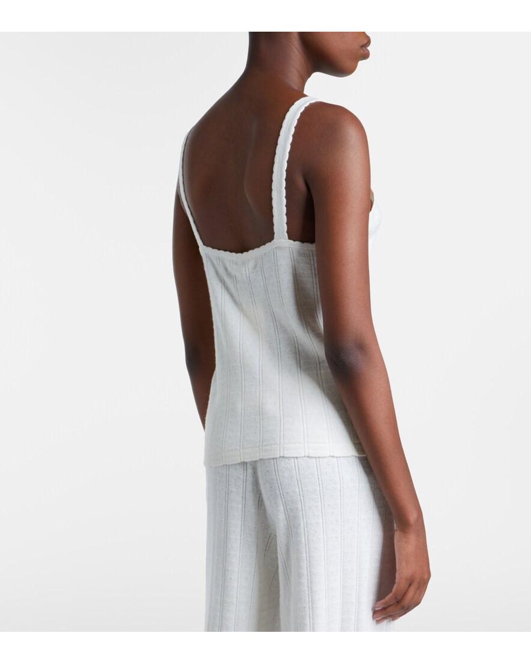 Lisa Yang White Suni Cotton And Cashmere Tank Top