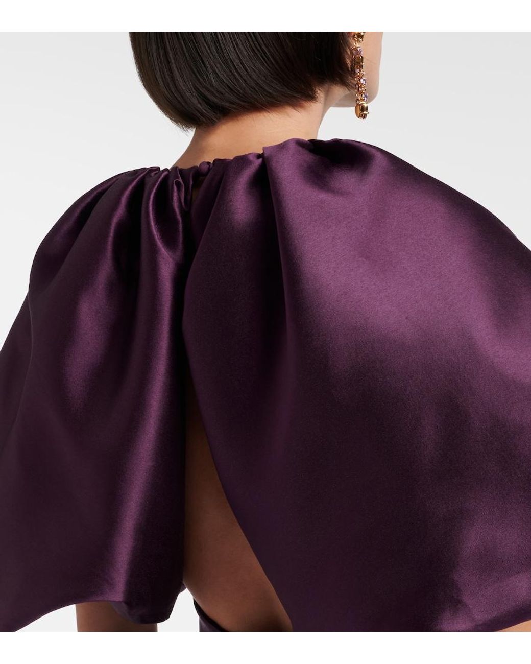 Self-Portrait Purple Taffeta Top