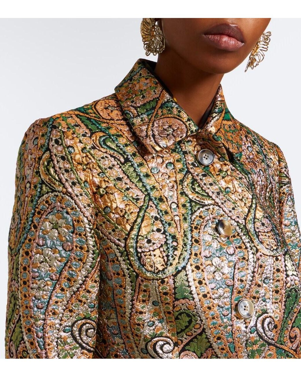 Dries Van Noten Brown Paisley Jacquard Jacket