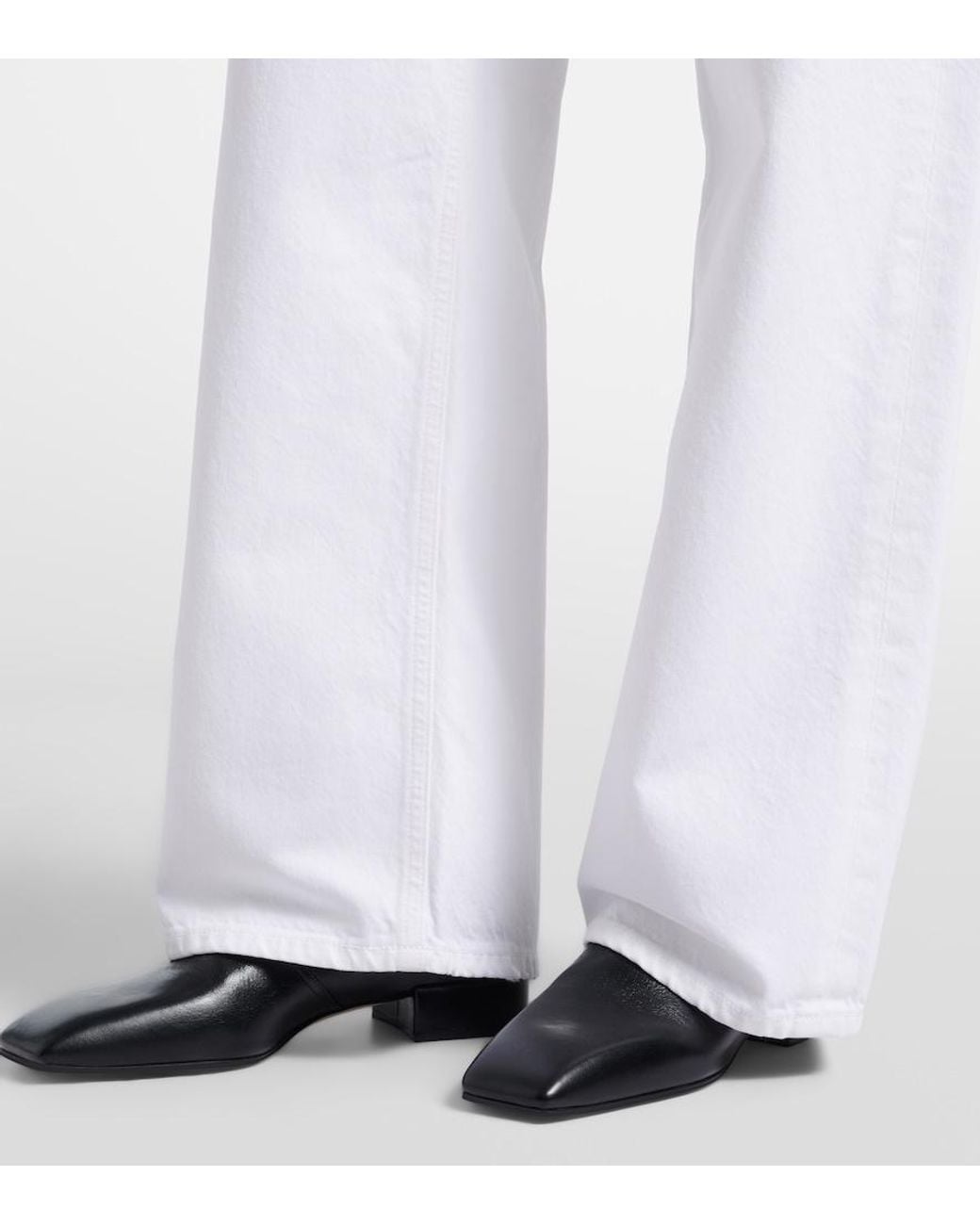Agolde White Low Slung Baggy Wide-Leg Jeans