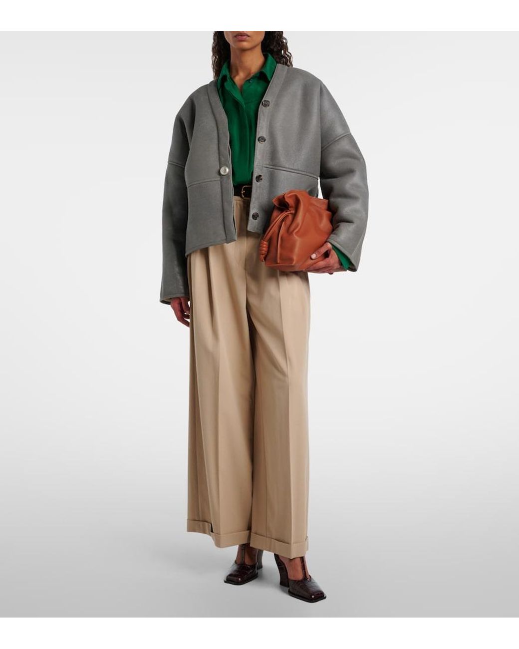 Loewe Brown Flamenco Medium Leather Clutch