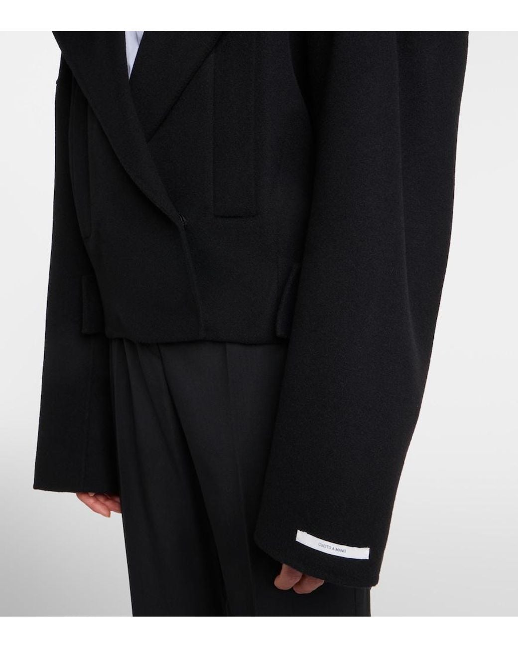 Sportmax Black Double-Breasted Wool Jacket