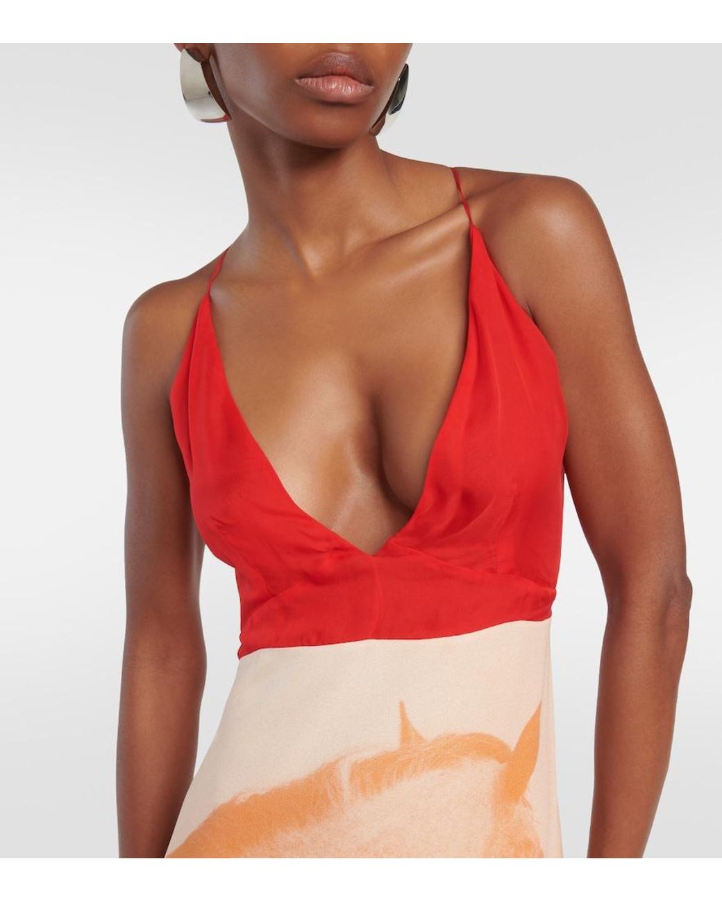 Stella McCartney Pink Sequined Silk Midi Dress