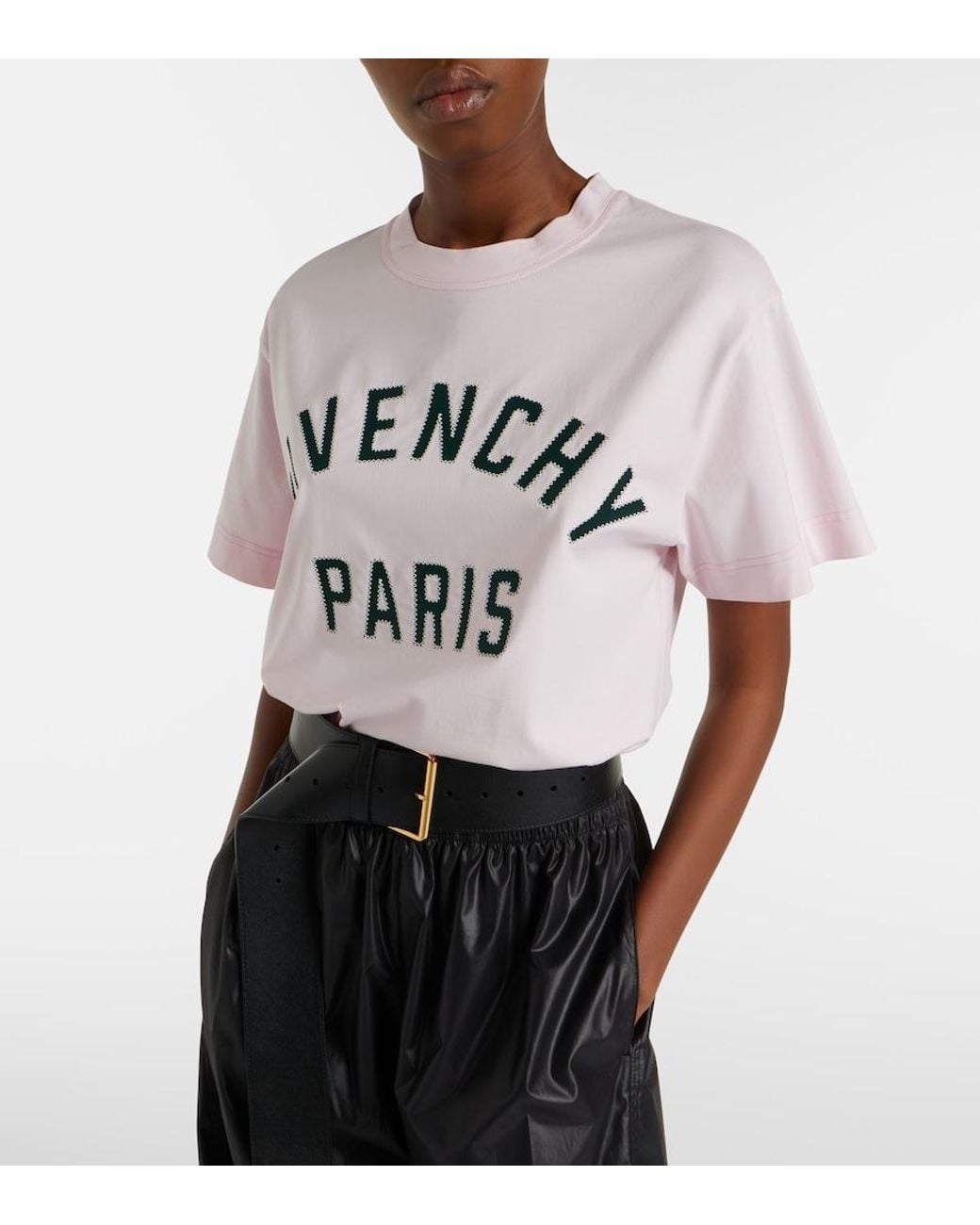 Givenchy Pink Logo Applique Cotton T-Shirt