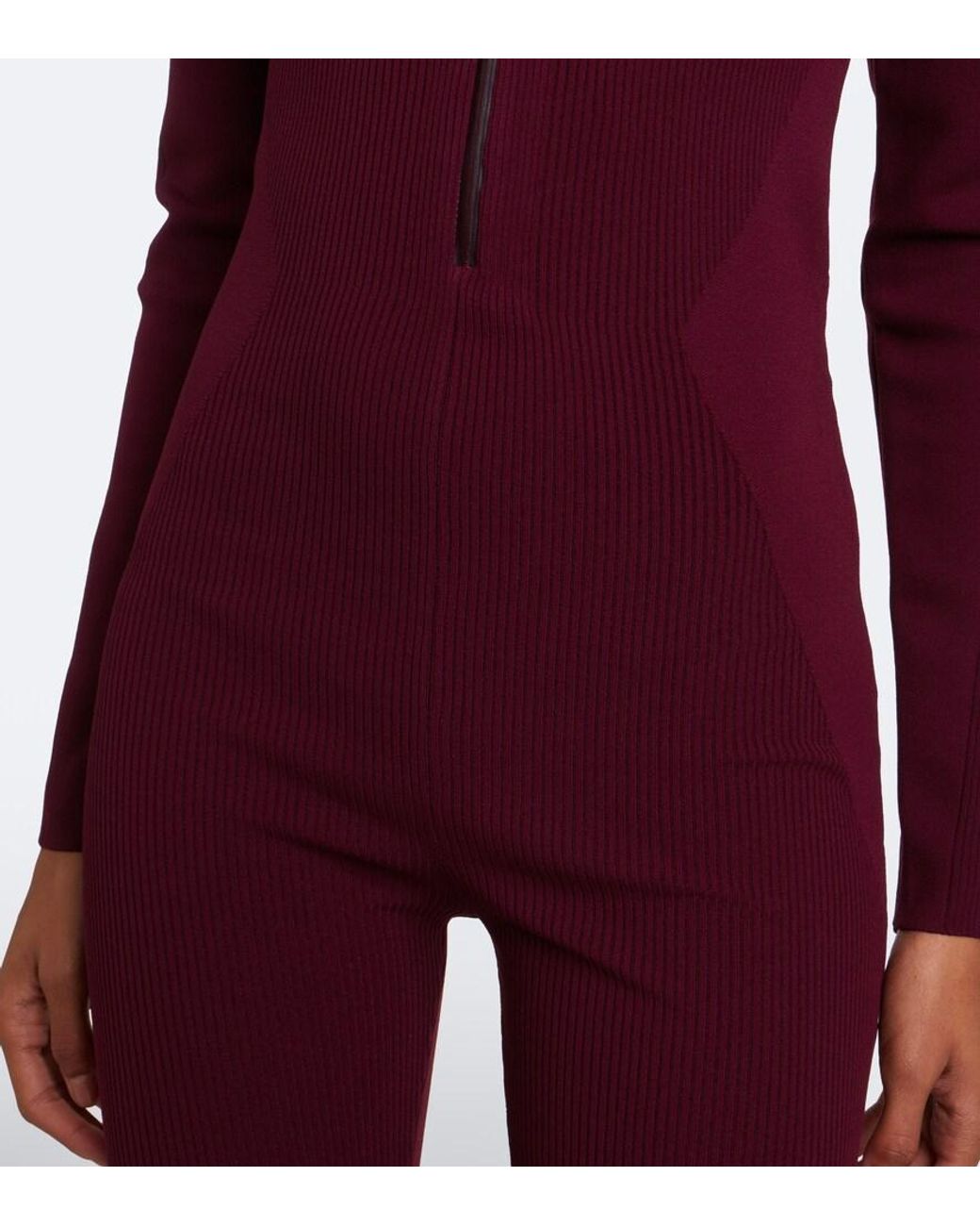 Adidas By Stella McCartney Purple Ribbed-Knit Catsuit