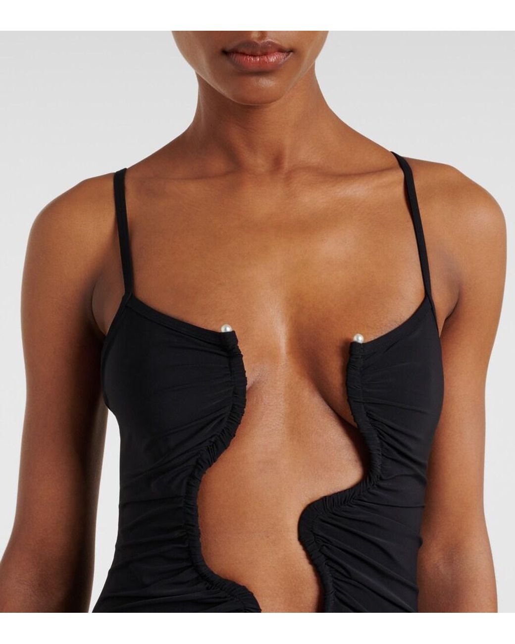 Christopher Esber Black Badeanzug Salacia