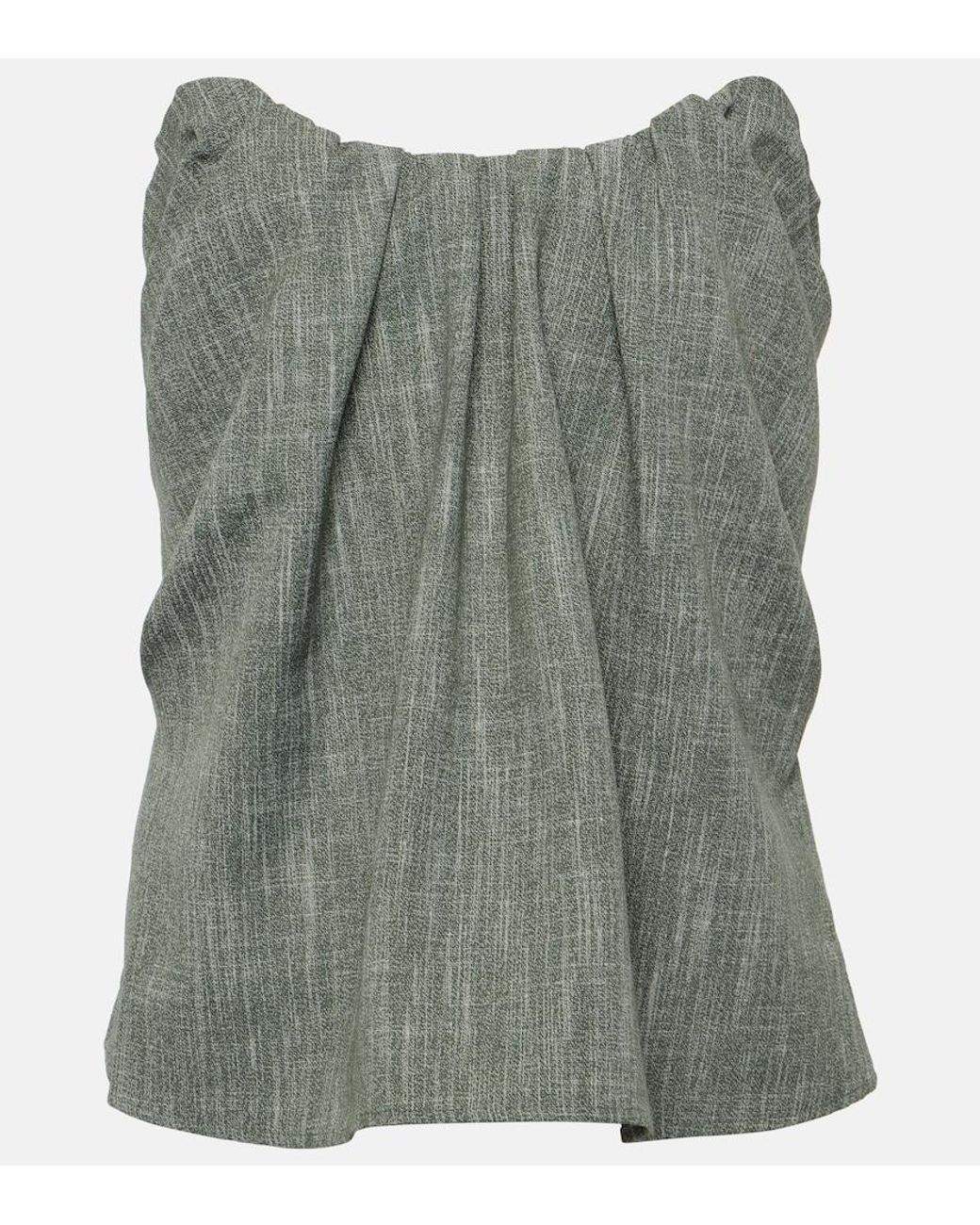Co. Green Gathered Wool-Blend Top