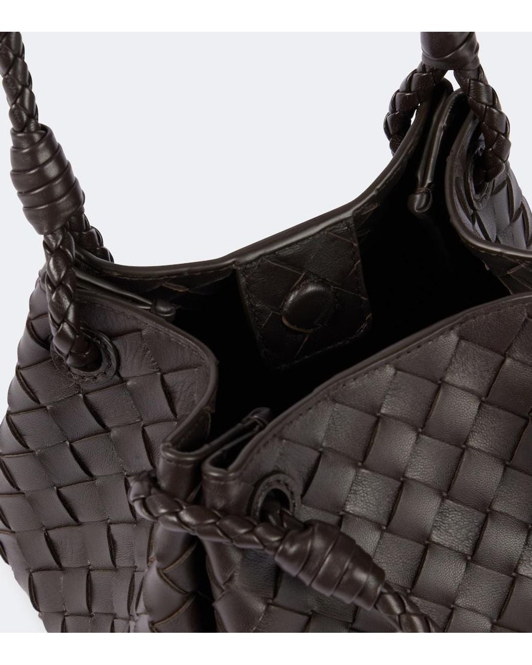 Bottega Veneta Black Parachute Small Intrecciato Leather Shoulder Bag