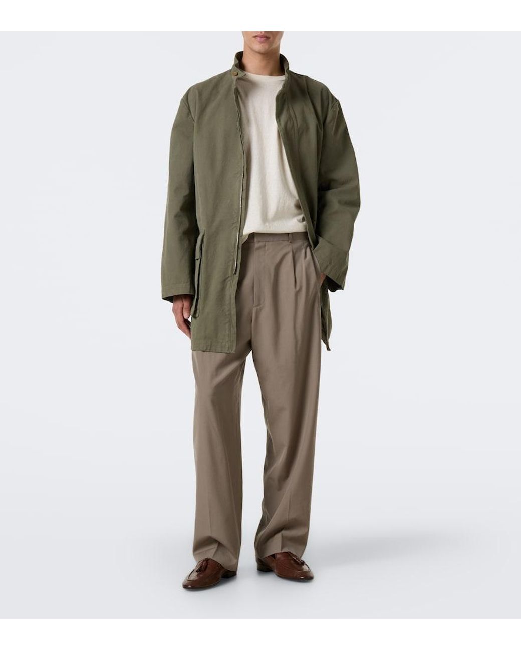The Row Brown Caden Leather Loafers for men